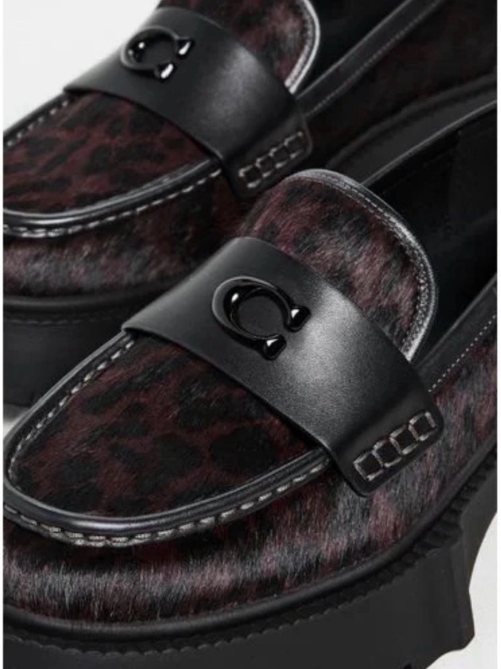 Coach Leah Platform Leopard Print Loafers Size 7.5 - Picture 5 of 9